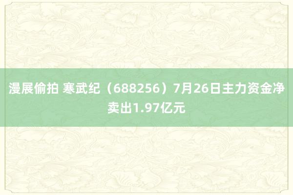 漫展偷拍 寒武纪（688256）7月26日主力资金净卖出1.97亿元